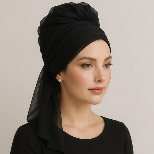 מטפחת שיפון שחורה