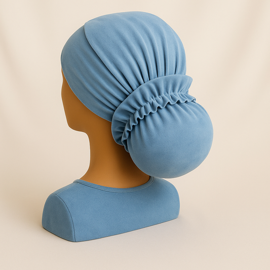 טורבן ג׳מס תכלת כולל גומיה תואמת