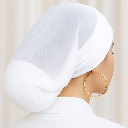 בובו נמוך רשת משי לבן